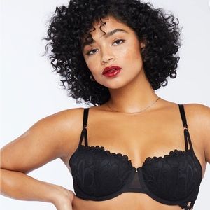 Savage X Fenty Black Lace Balconette Bra